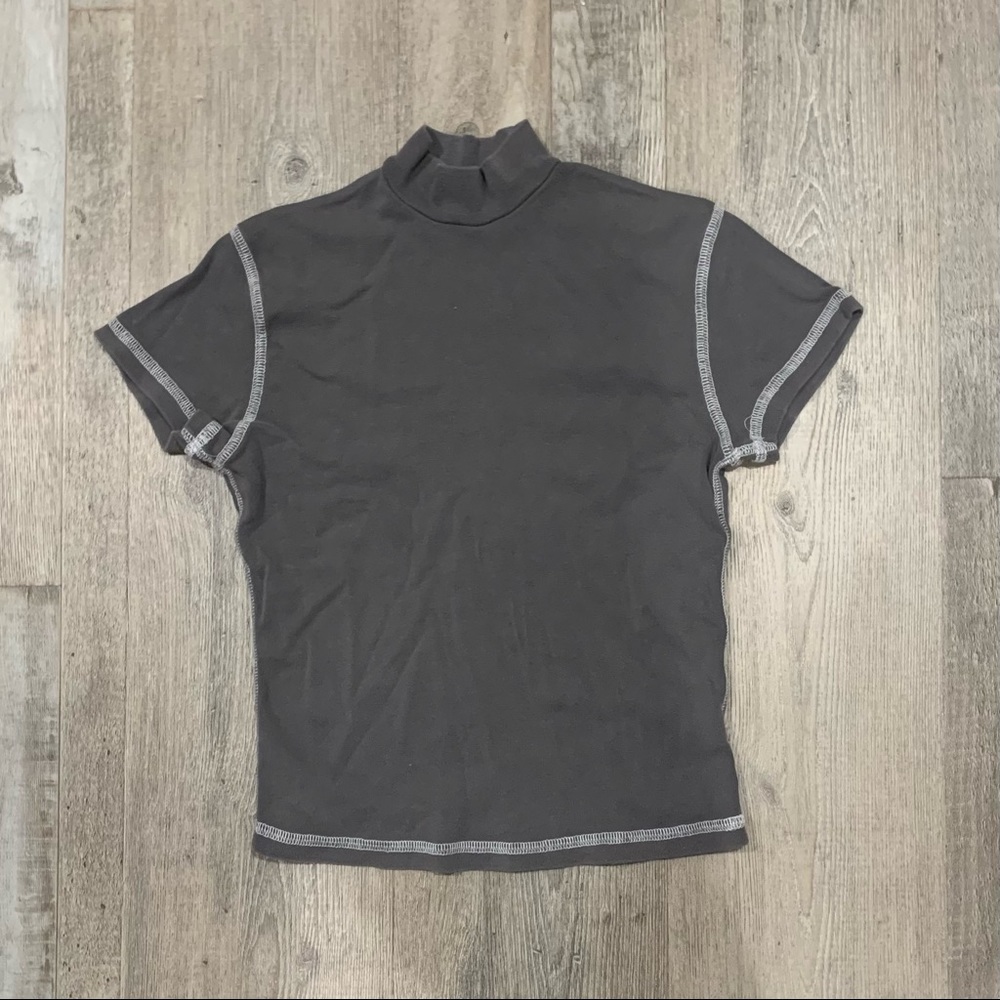 john galt/brandy melville grey turtleneck tee 🌪